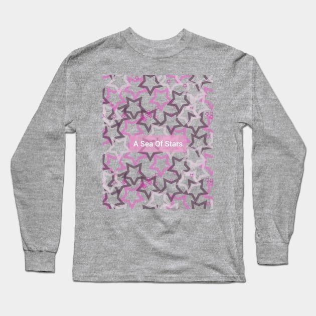 A Sea Of Stars. Digital Abstract Pattern in Pink Long Sleeve T-Shirt by tanyazevallos